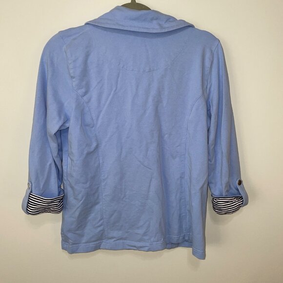 Karen Scott Sport Blue Cotton/Spandex Womens Jacket Medium - Picture 6 of 6